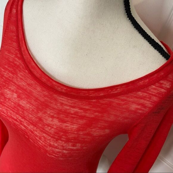 Pure & Good Anthropologie Sheer Burnout Lightweight Long Sleeve Layering Tee, S - Picture 6 of 12